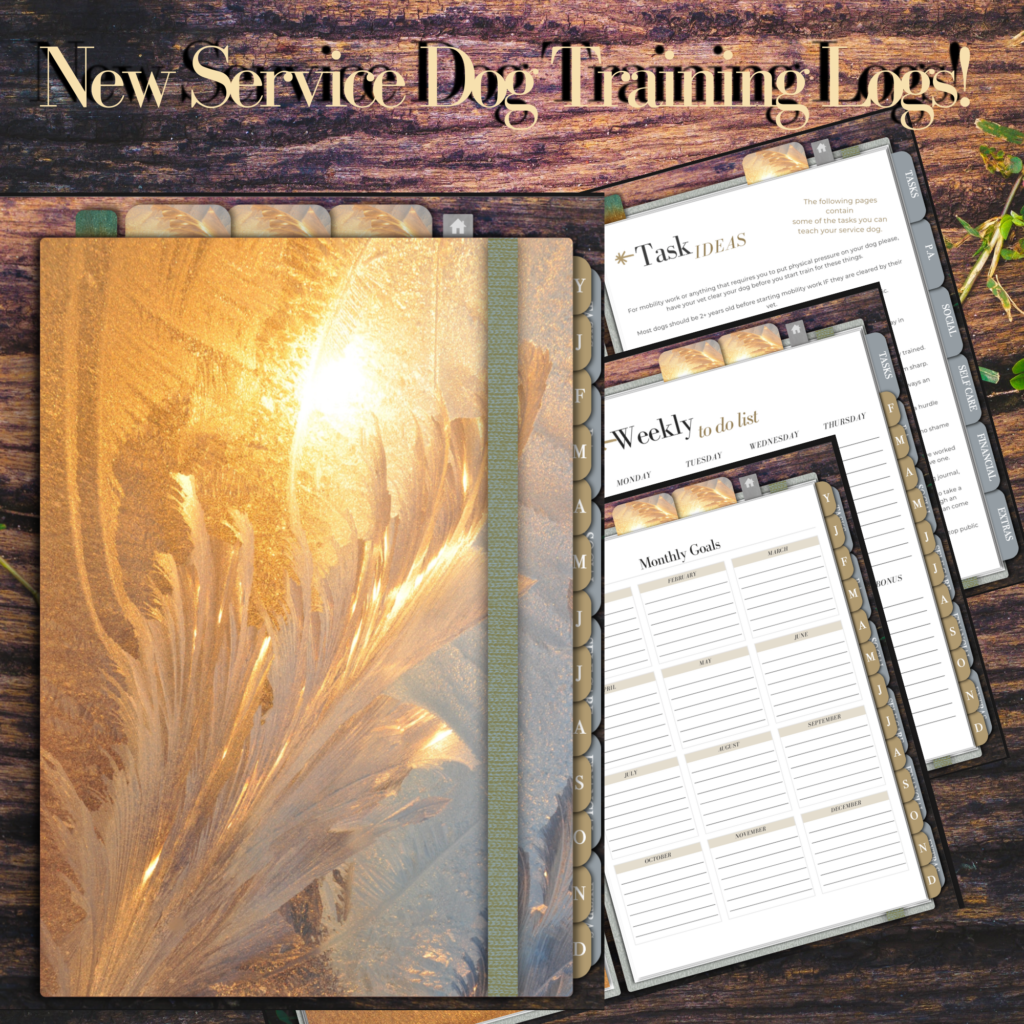 Service Dog training journal gold