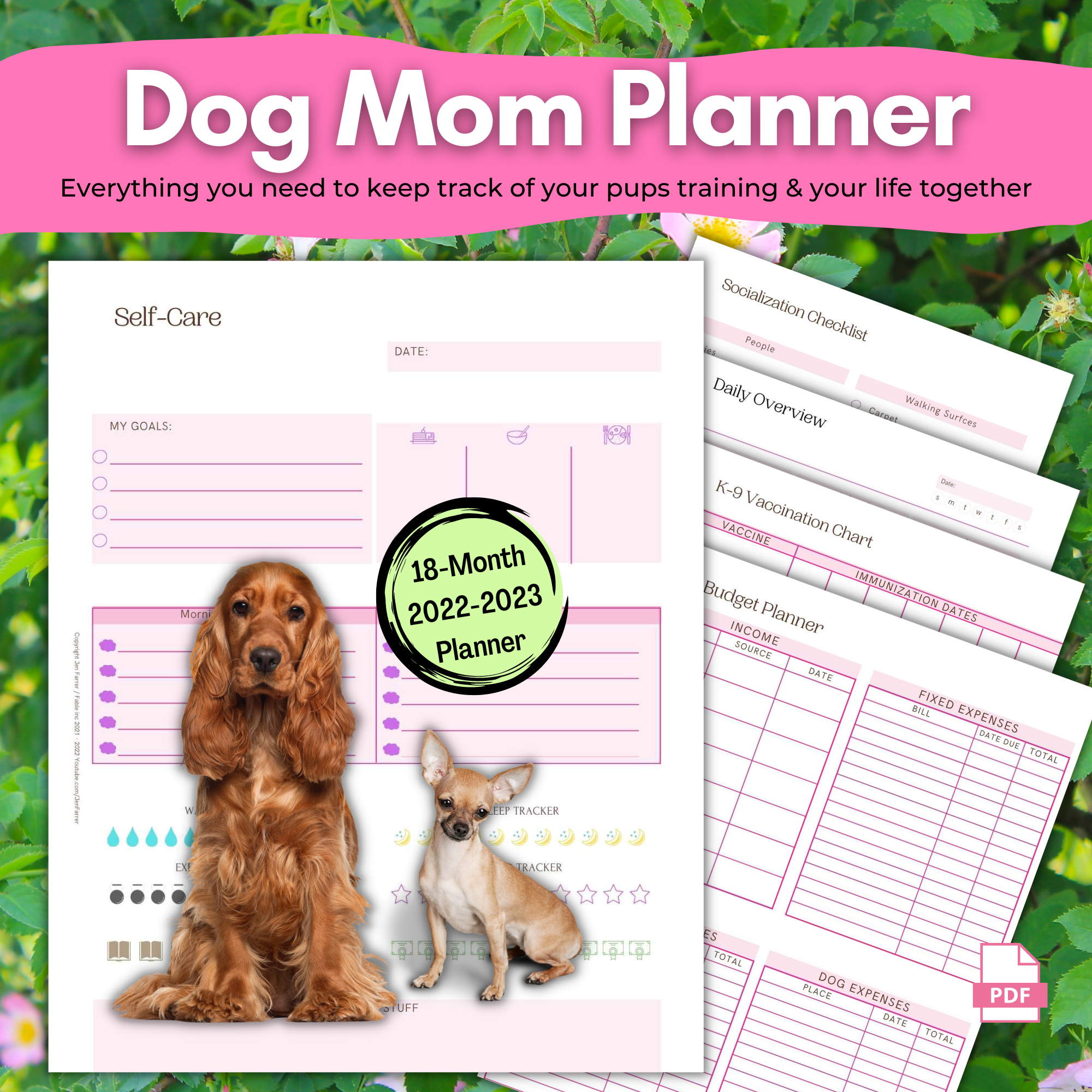 Dog Mom Planner in Pink #dogmom