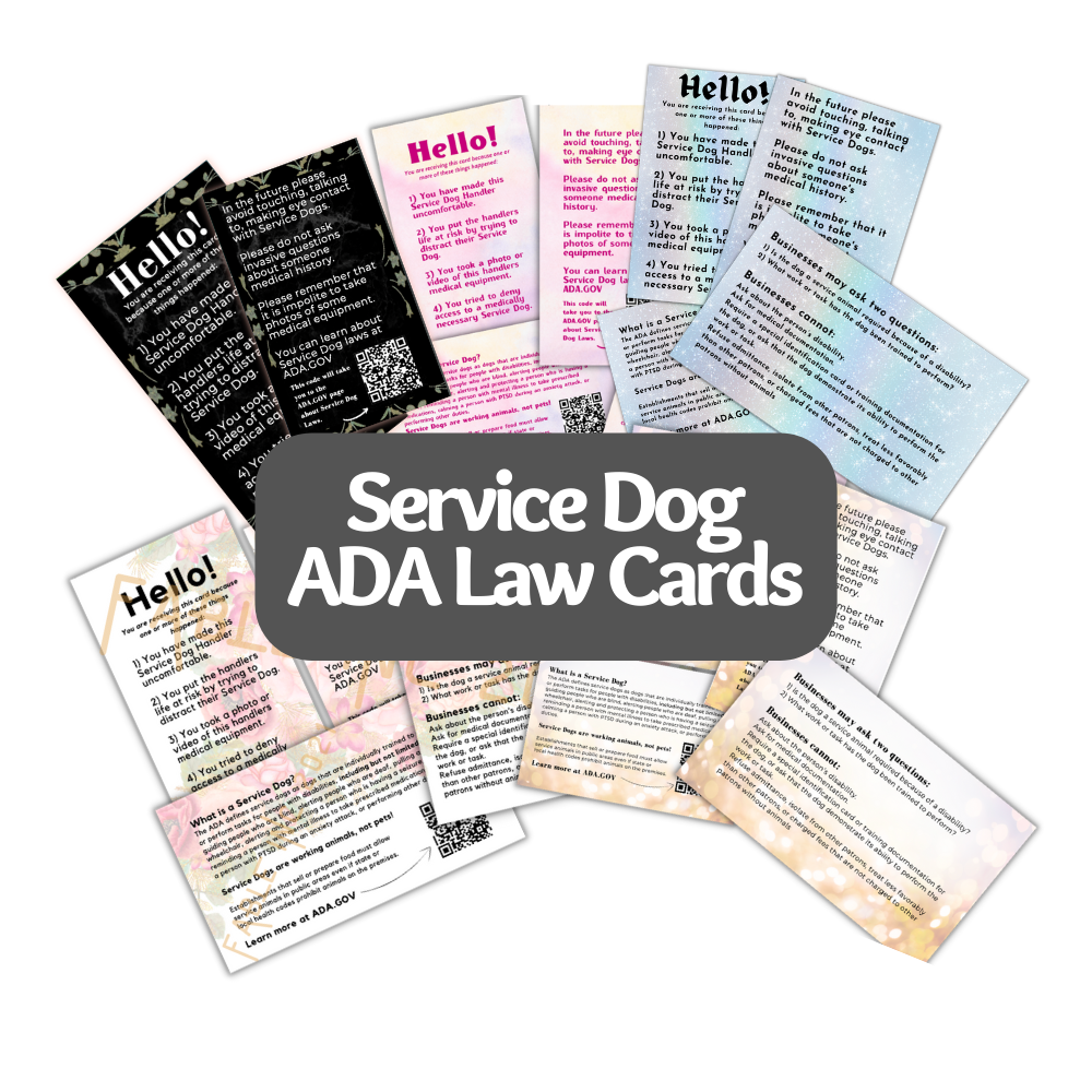 ADA card For Service Dogs #SDIT #ServiceDogs #JenFarrer JenFarrer.com