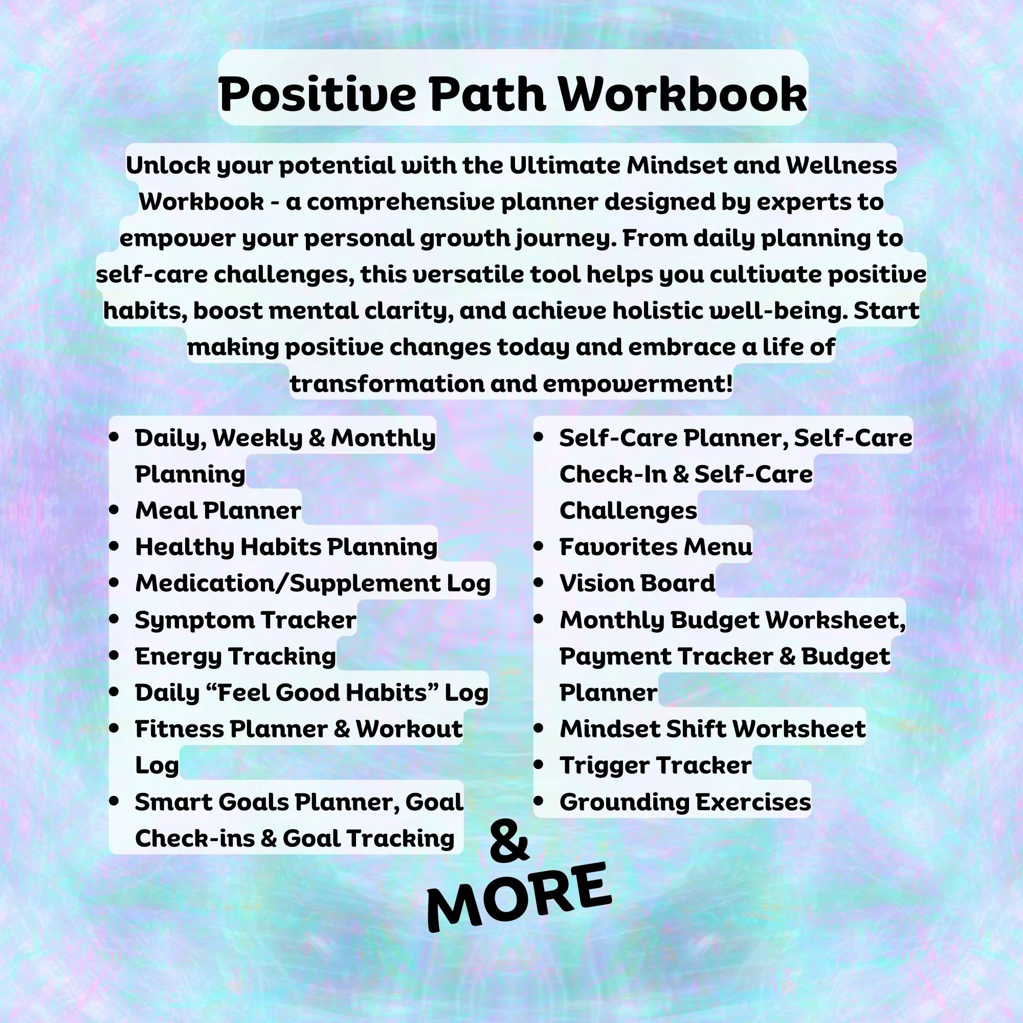 Daily workbook, personal growth, self-improvement, wellness planning, self-care, mental clarity, holistic well-being, daily planning, self-care challenges, positive habits, personal transformation, empowerment, self-discovery, meal planning, healthy habits, goal tracking, fitness planner, self-care planner, budget worksheet, mindset shift, grounding exercises, personal development, health and wellness, daily habits, positive change, mental health, self-help, personal empowerment, transformational tool