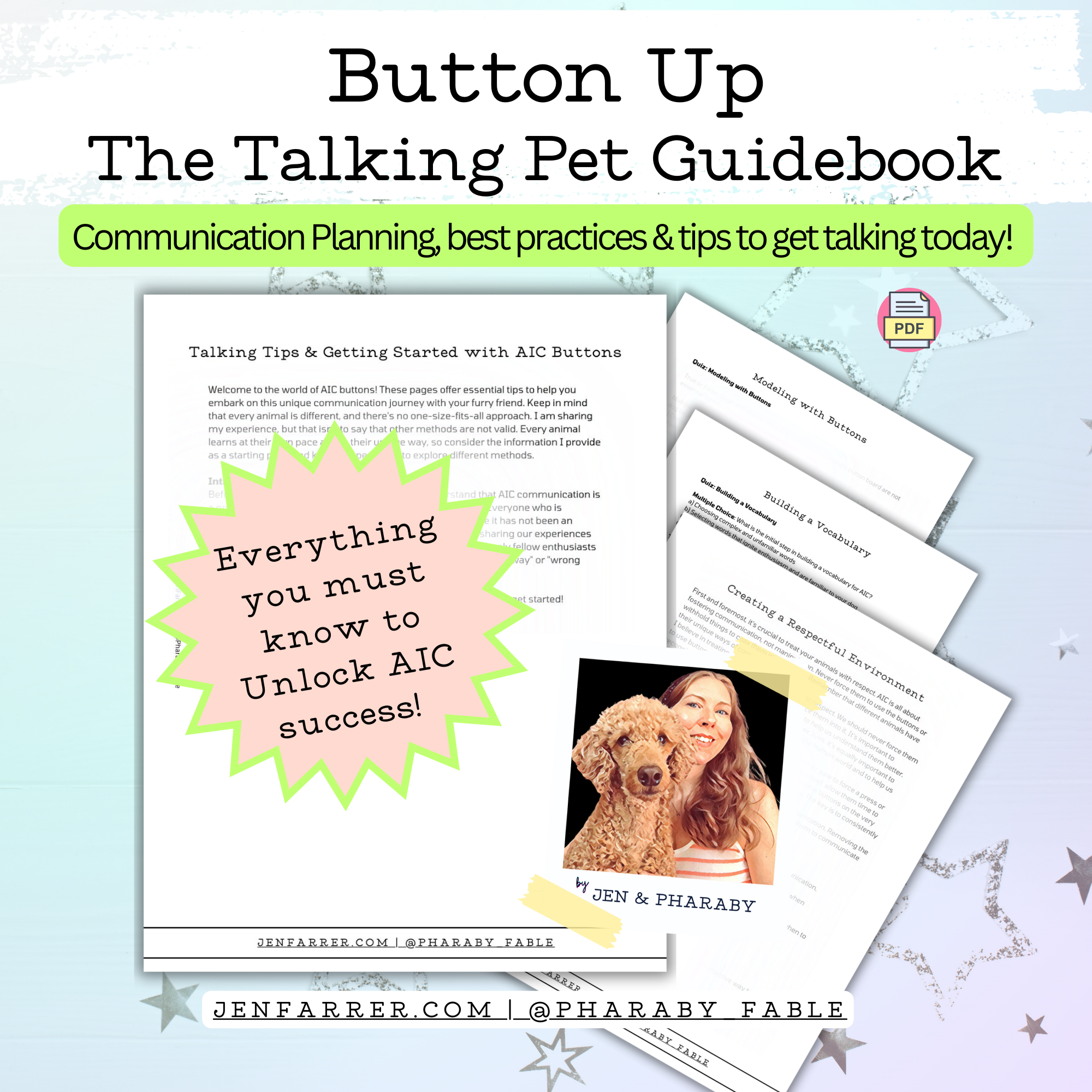 Download the AIC Quickstart Guide eBook to teach your pet how to communicate using buttons. Perfect for beginners with easy-to-follow steps and expert tips