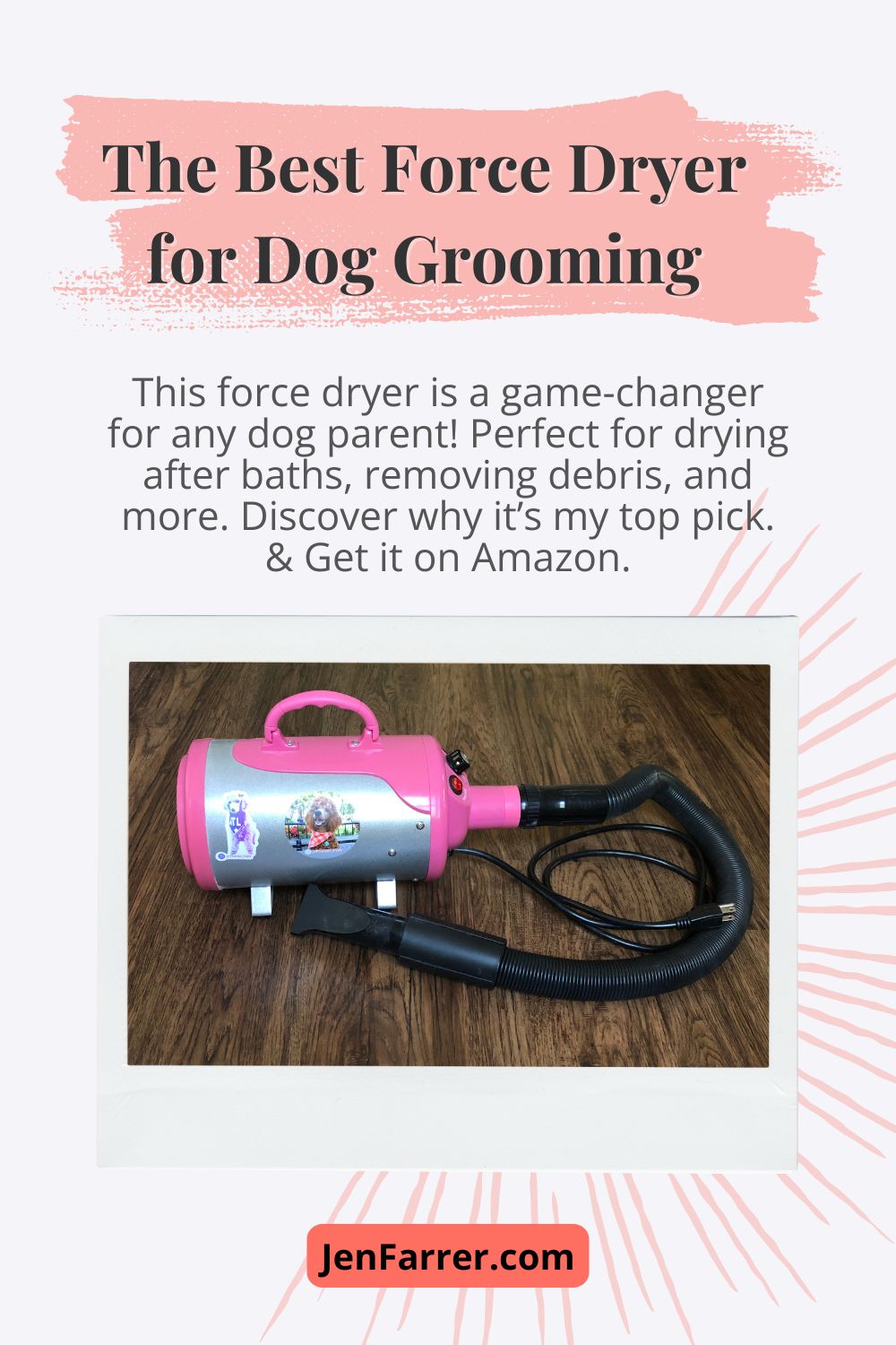 Force dryers are great for any dog, clean off debris, look for fleas and ticks and more.