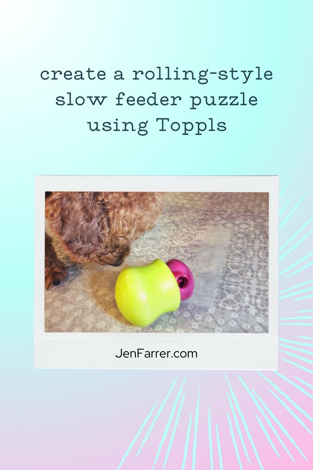 Want to make mealtime more fun for your dog? The Toppl slow feeder adds an extra layer of engagement by wobbling and moving while your dog eats! It’s perfect for dogs who need a little more mental stimulation at mealtime. Read my blog post to learn how I use it with Pharaby! #dogfun #dogenrichment #slowfeederideas