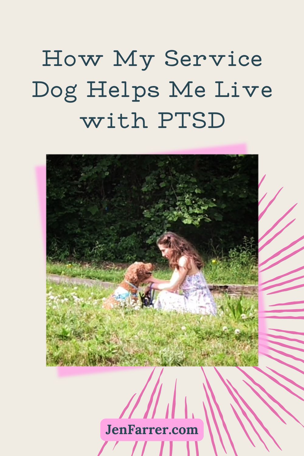 Pharaby supports me with life-saving tasks and daily comfort. Read how she helps me live a full life with PTSD. #ServiceDogLove #PTSDSupport