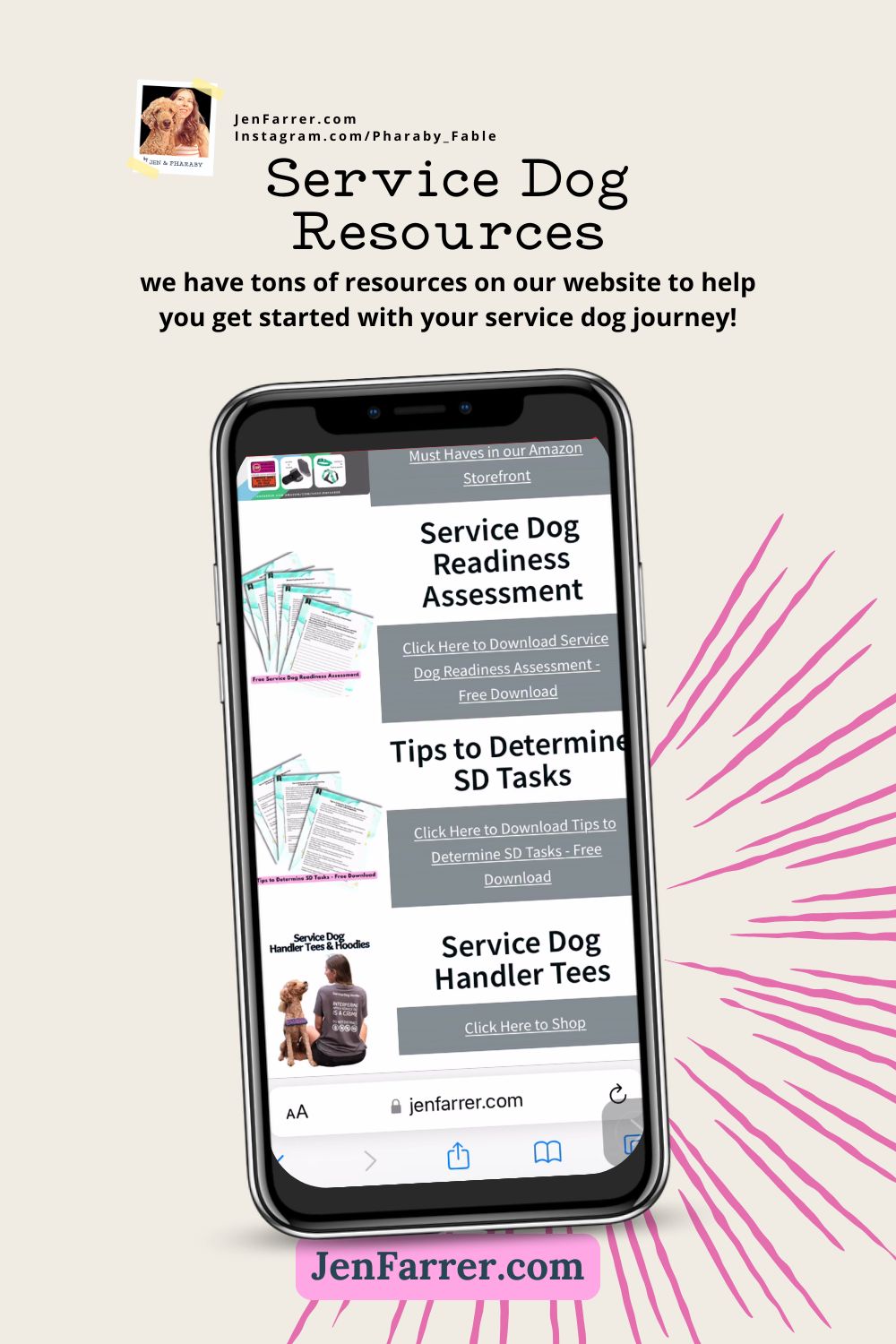 Have a PTSD service dog or thinking of getting one? Check out my resources to help train your dog for everyday and life-saving tasks.